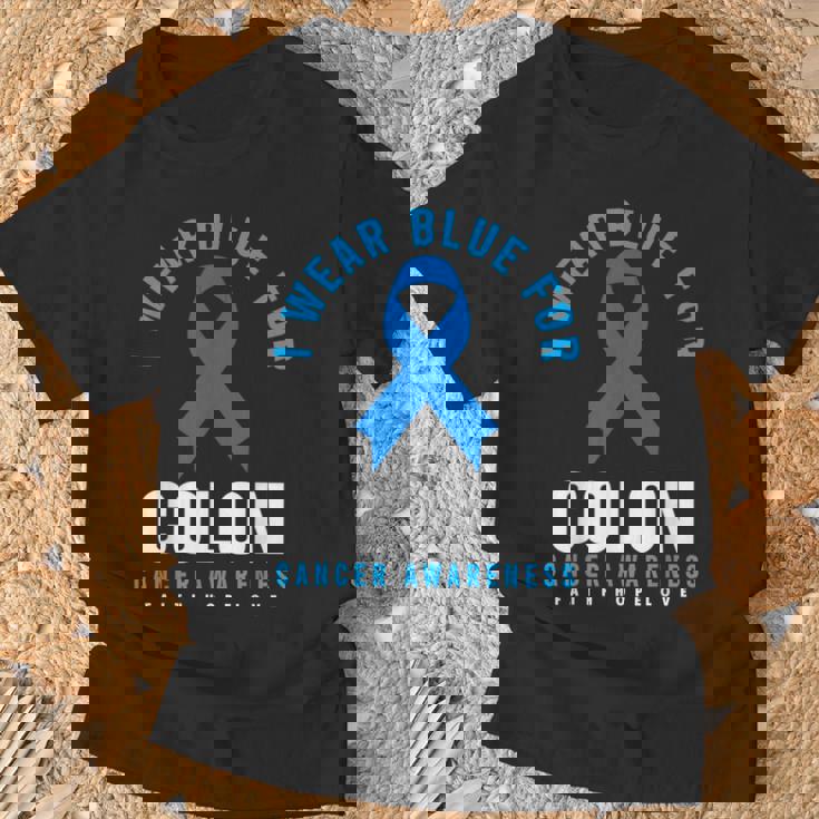 結腸直腸癌 I Wear Blue For Colon Cancer Awareness Tシャツ 高齢者への贈り物