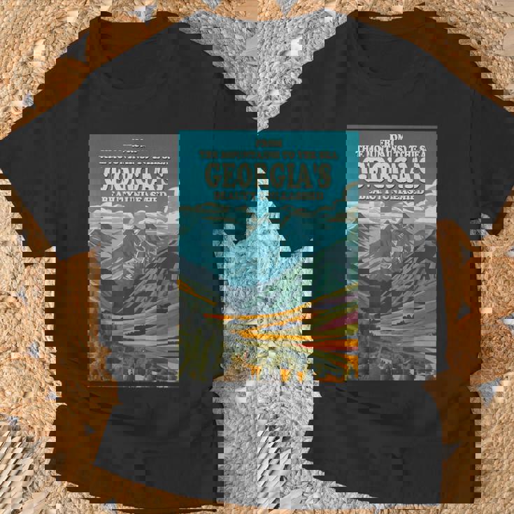 美しいジョージア共和国、グルジア共和国 Tシャツ 高齢者への贈り物