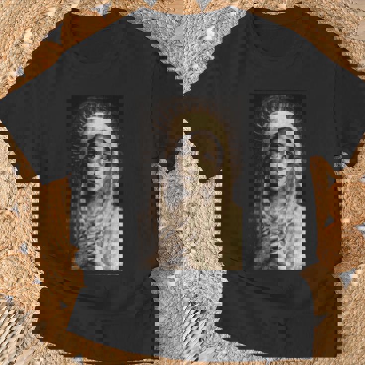 聖母マリア マリア カトリック絵画 長袖tシャツ Tシャツ 高齢者への贈り物