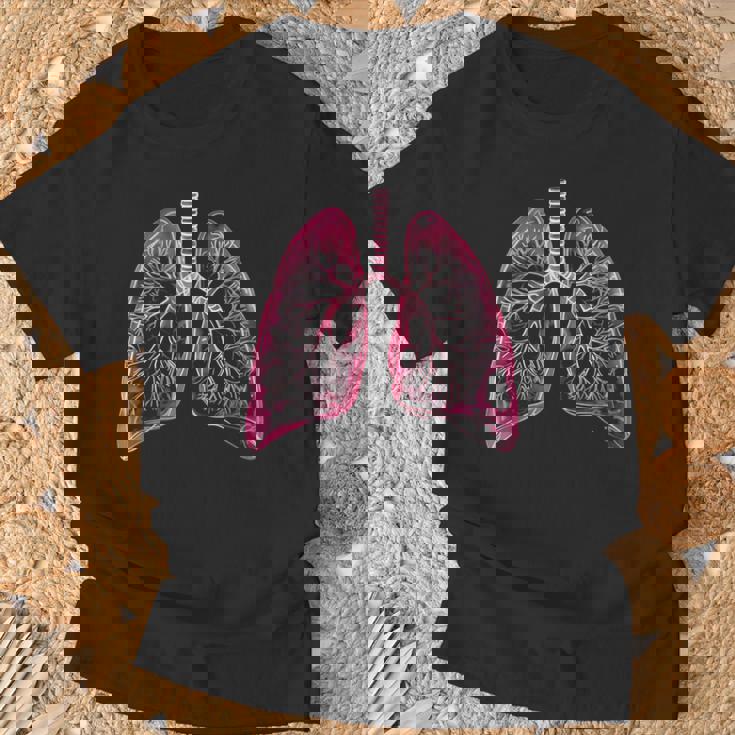 肺の解剖学的2d 医師と呼吸ファン向け Tシャツ 高齢者への贈り物