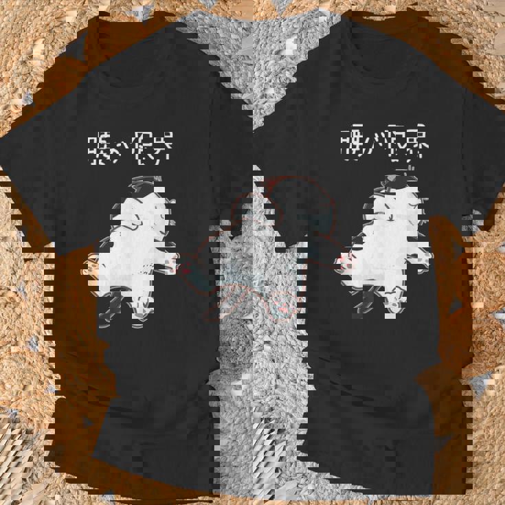 腰が限界 面白いtシャツ 猫 なまけもの 文字入り メンズ おもしろ 筆文字 面白い 服 おもしろグッズ 文字 Tシャツ 高齢者への贈り物