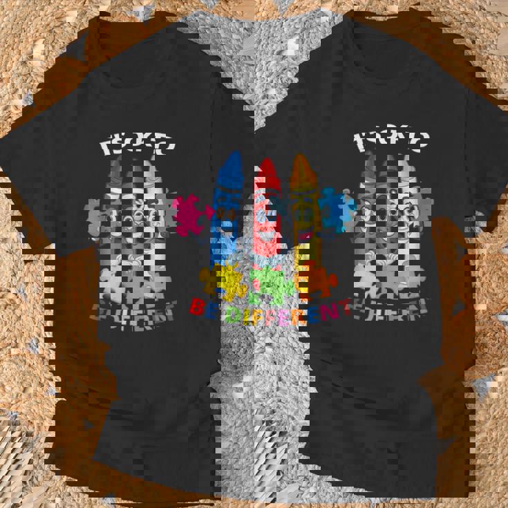 自閉症の認識 違ってもいい 自閉症の青 Tシャツ 高齢者への贈り物