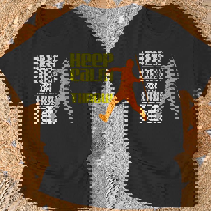 落ち着いて遠くに投げろ Tシャツ 高齢者への贈り物