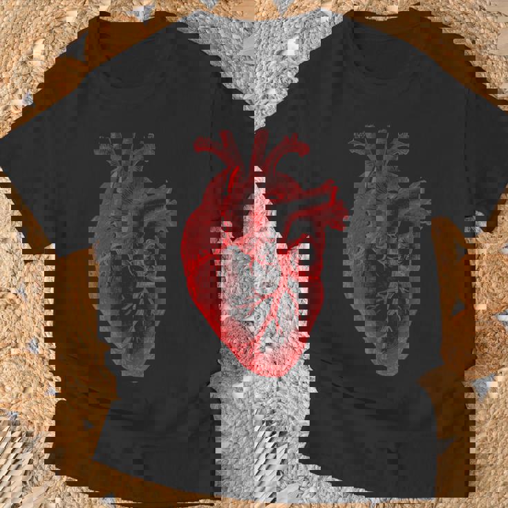 解剖学的心臓解剖科学生物学臓器研究 Tシャツ 高齢者への贈り物