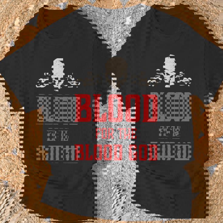 邪悪な頭蓋骨の血 血神 地獄の魔王 長袖tシャツ Tシャツ 高齢者への贈り物