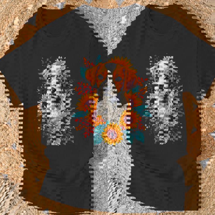 面白いtシャツ ジャックラッセルテリア ひまわり イヌ メンズ グッズ かわいい おもしろ 面白い 服 ネタ Tシャツ 高齢者への贈り物