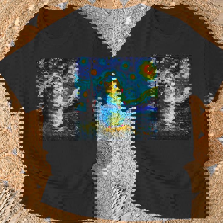 面白いtシャツ ハムスター かわいい ゴッホ 星月夜 動物 メンズ グッズ 面白い 服 ネタ 子供 キッズ Tシャツ 高齢者への贈り物