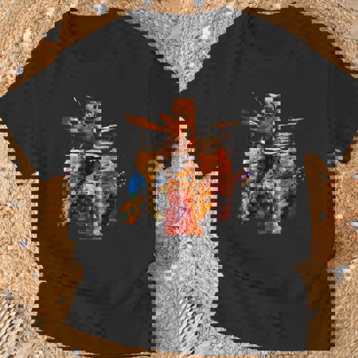 面白いtシャツ 猫 ネコ ギター バンド メンズ 猫好き グッズ おもしろ 面白い 服 ネタ にゃんこ Tシャツ 高齢者への贈り物