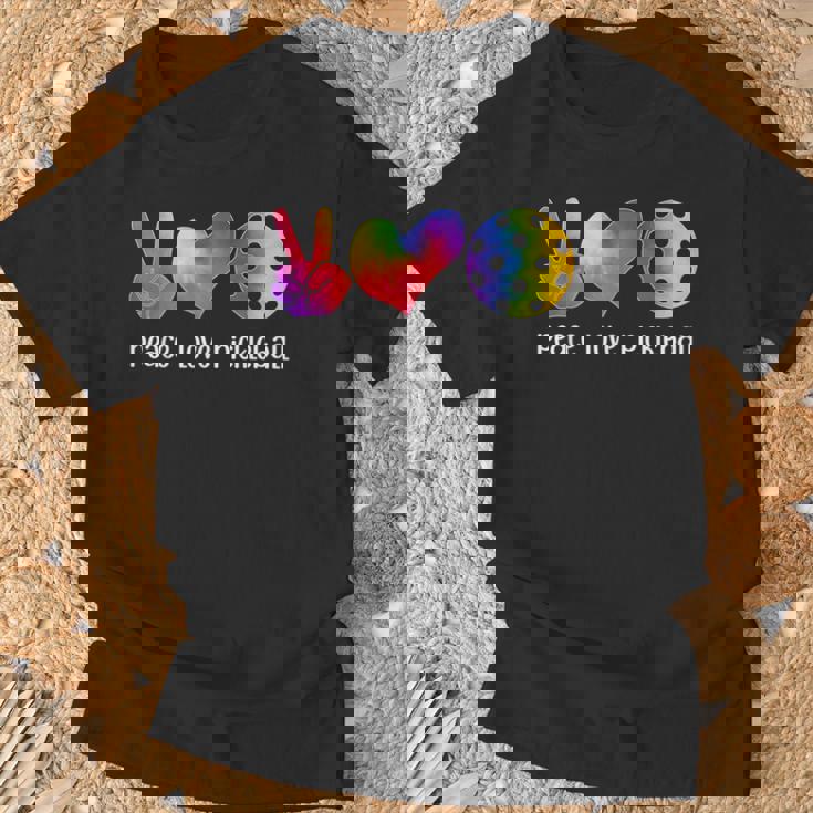 面白いピックルボール タイダイ 引退した平和愛のピックルボール Tシャツ 高齢者への贈り物