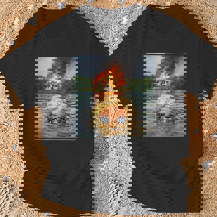 面白い人形の顔の服 ミーム 女性 男性 ヴィンテージ 水泳 Tシャツ 高齢者への贈り物