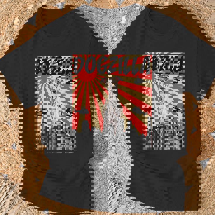 面白い犬 ウィペット Tシャツ 高齢者への贈り物