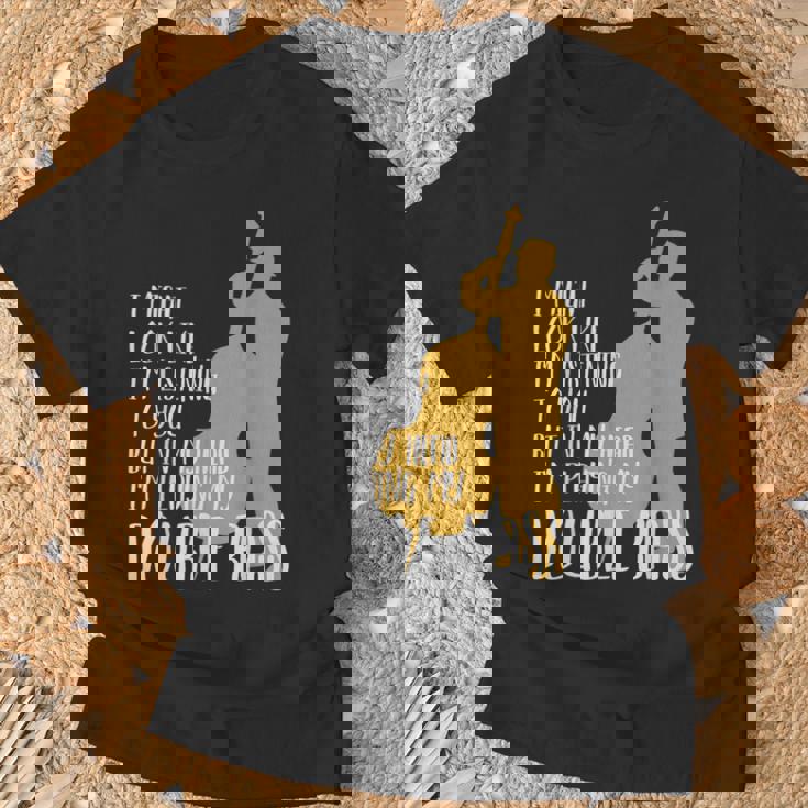 頭の中でコントラバスを思い浮かべます Tシャツ 高齢者への贈り物