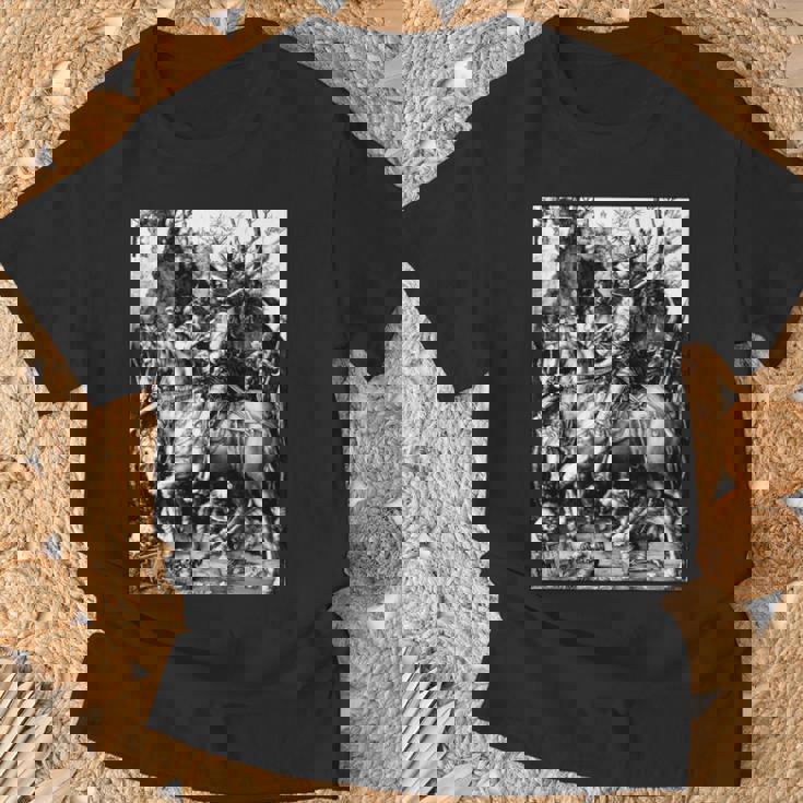 騎士と死と悪魔 アルブレヒト・デューラー1513 長袖tシャツ Tシャツ 高齢者への贈り物