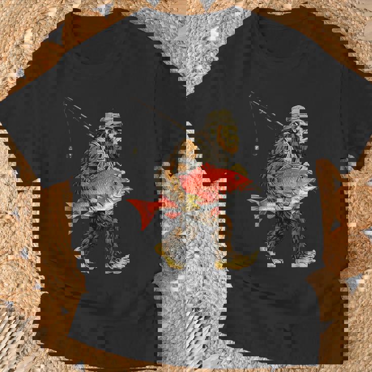 鯛 ビッグフット フィッシャーマン 海水釣り サスカッチ Tシャツ 高齢者への贈り物