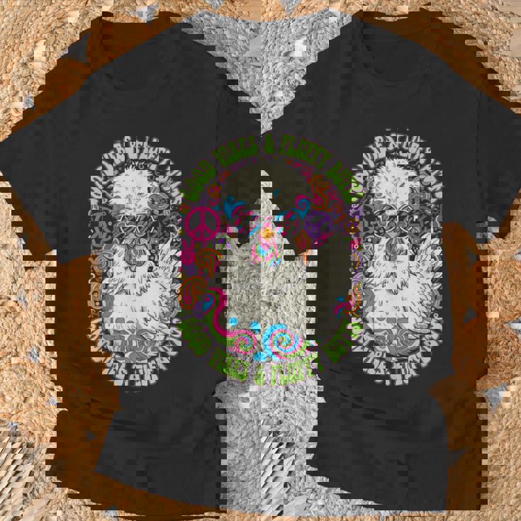 鶏好き ふわふわ お尻 バイブ 動物 ユーモア Tシャツ 高齢者への贈り物