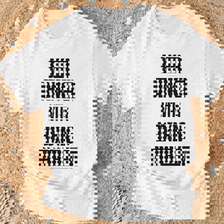 Beer Drinker With A Boxing Problem おもしろワークアウトボクサー 長袖tシャツ Tシャツ 高齢者への贈り物