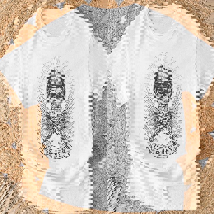 Born To Race Ride Forever スカルバイカーデザイン Tシャツ 高齢者への贈り物