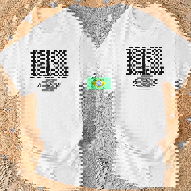 Brasil Est 1500 ブラジル ブラジリアン 国旗 プライド 長袖tシャツ Tシャツ 高齢者への贈り物