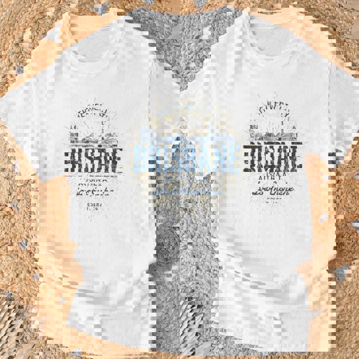 Brisbane Australia オーストラリアレトロスタイルヴィンテージブリスベン Tシャツ 高齢者への贈り物