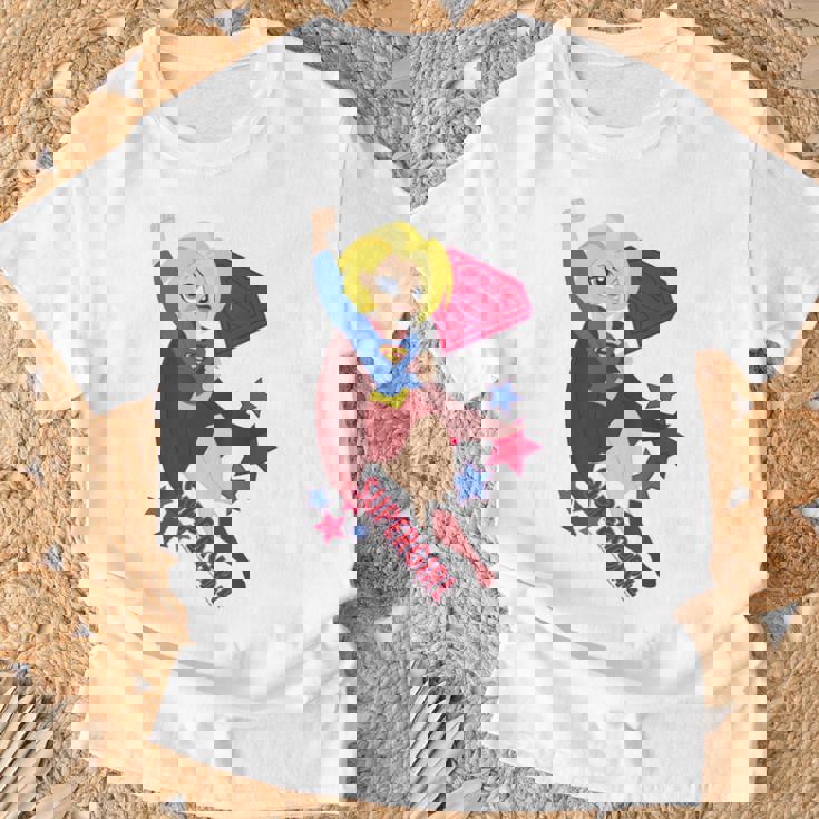 Dcスーパーヒーローガールズスーパーガールスターズ Tシャツ 高齢者への贈り物