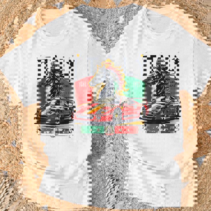 F40 イタリア スー 黒馬 Tシャツ 高齢者への贈り物