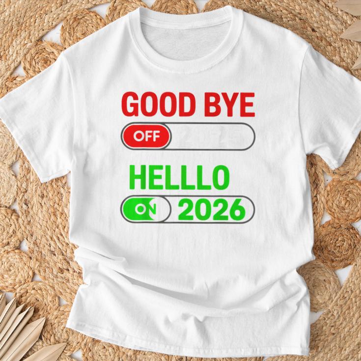 Goodbye 2025 Hello 2026 Happy New Year And Christmas Joy T-Shirt ...