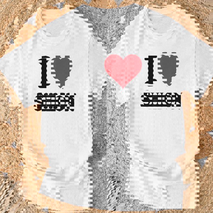 I Hearthion ファーストネーム I Love パーソナライズ Tシャツ 高齢者への贈り物