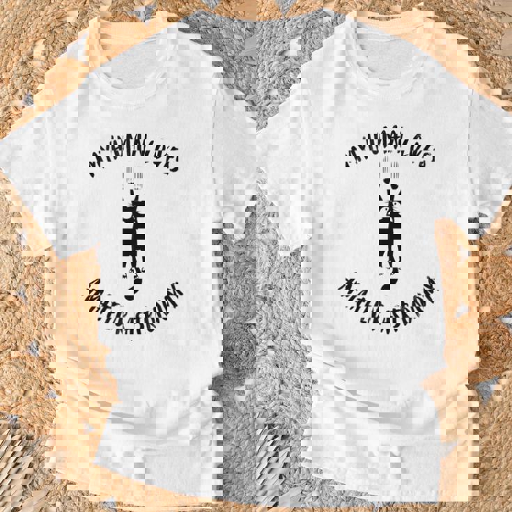 My Human Loves Amateur Astronomy Cat Parent Hobby Lover Tank Top T-Shirt Gifts for Old Men