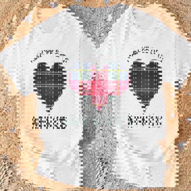 I'm Only Here For The In Kilts タータンチェック ハート Tシャツ 高齢者への贈り物