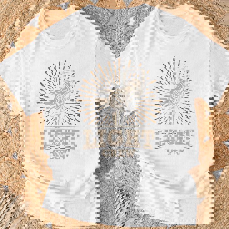 Light Crew シアターライティングテクニシャン ステージライティング Tシャツ 高齢者への贈り物