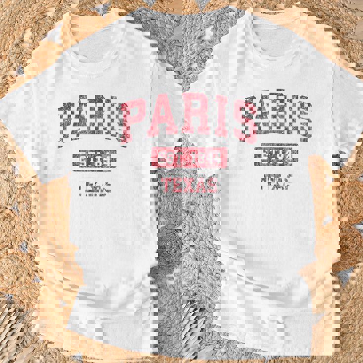 Paris Texas Tx ビンテージスポーツデザイン レッドデザイン Tシャツ 高齢者への贈り物