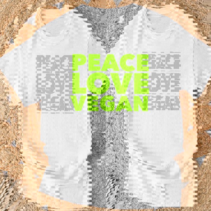 Peace Loveegan クール ベジタリアンとビーガン Tシャツ 高齢者への贈り物