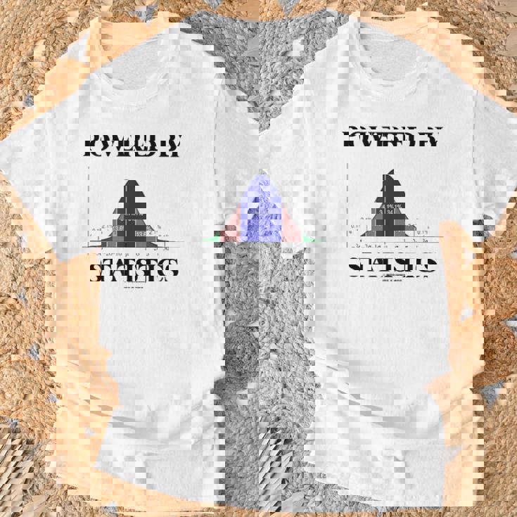 Powered Bytatistics ベルカーブ オタク ユーモア Tシャツ 高齢者への贈り物