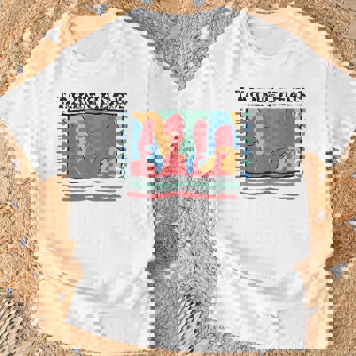 Talking Heads イエロー レトロ グラフィック Tシャツ 高齢者への贈り物