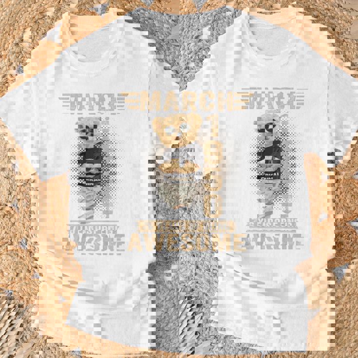 オンバック 3月76日 誕生日 男性 女性 1950年 テディベア Tシャツ 高齢者への贈り物