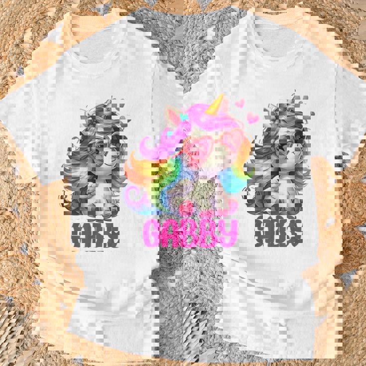 ギャビーユニコーン 名前入りデザイン Tシャツ 高齢者への贈り物