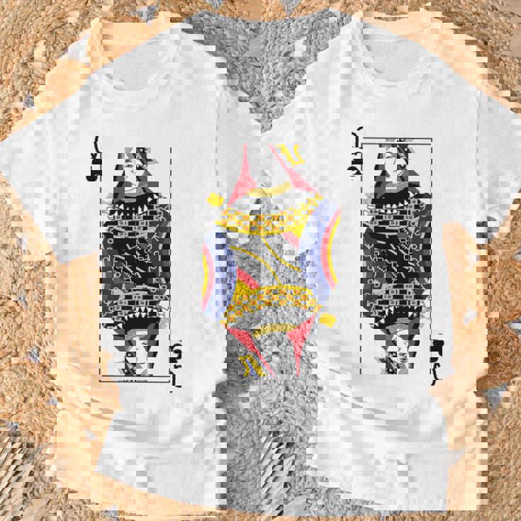 クイーンクラブ ポーカーカード トランプ ブラックジャックカード 長袖tシャツ Tシャツ 高齢者への贈り物