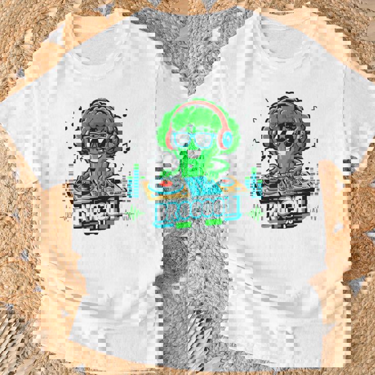 クールなブロッコリーdjミュージックパーティーバイブ面白いデザイン。 Tシャツ 高齢者への贈り物