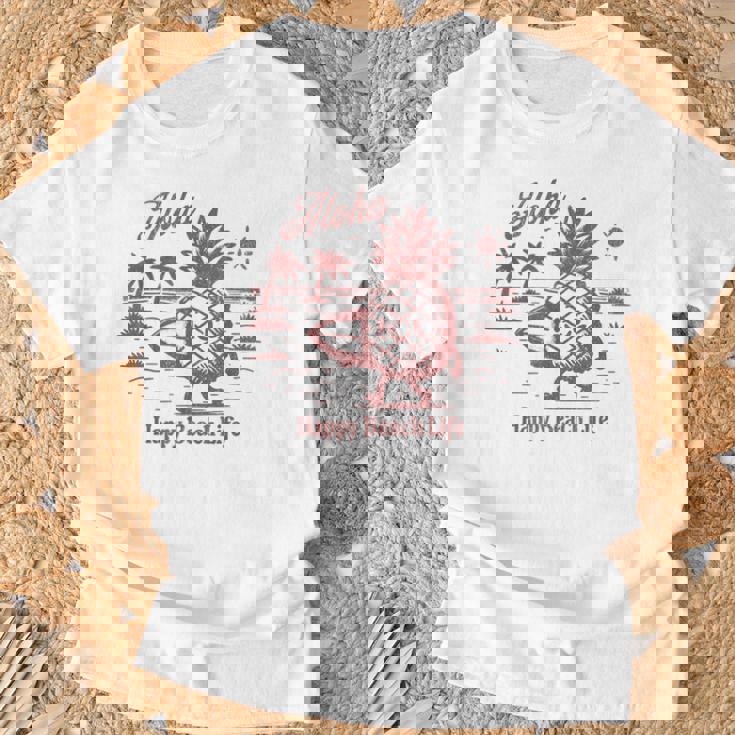 サーフィン パイナップル レトロ ビーチ ヤシの木 トロピカル 美学 Tシャツ 高齢者への贈り物