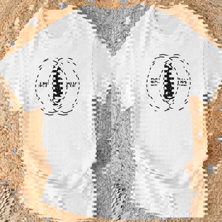 シュレディンガーの猫ベン図 長袖tシャツ Tシャツ 高齢者への贈り物