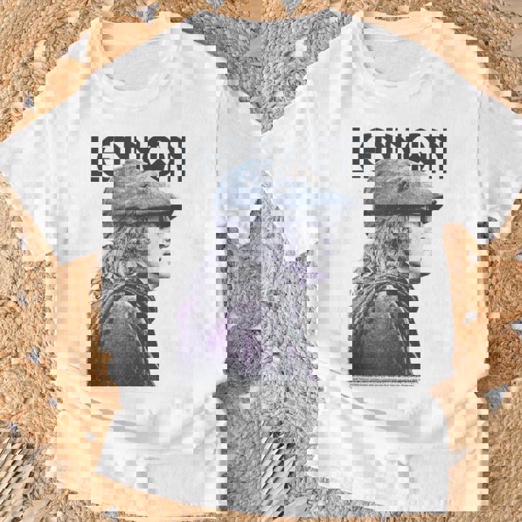 ジョン・レノン 平和な色調の肖像画 Tシャツ 高齢者への贈り物