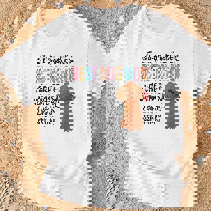 トイプードル最高の犬ママバレンタインデー面白い犬の恋人 長袖tシャツ Tシャツ 高齢者への贈り物