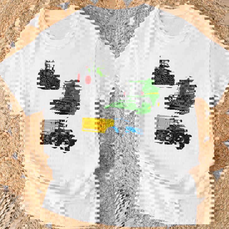 トラクター トラクター コンバインハーベスター 農家 農業 Tシャツ 高齢者への贈り物