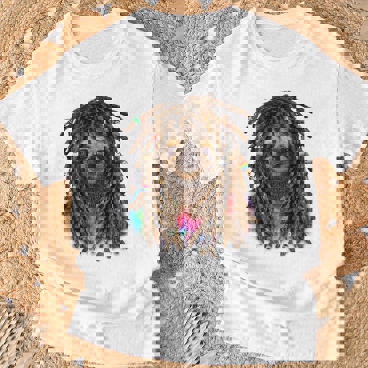 ドレッド ヒップホップ レゲエ 動物 ナマケモノ Tシャツ 高齢者への贈り物