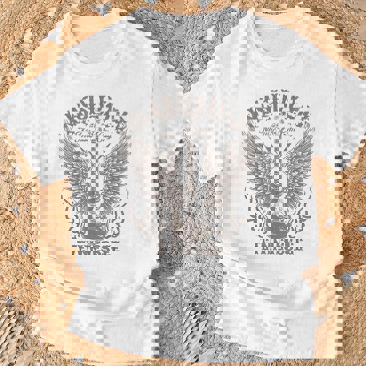 ナッシュビル テネシー ギター カントリーミュージック シティ レディース メンズ キッズ Tシャツ 高齢者への贈り物