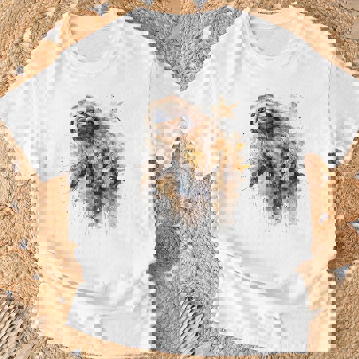 ナマケモノのアートワーク 動物ナマケモノ Tシャツ 高齢者への贈り物