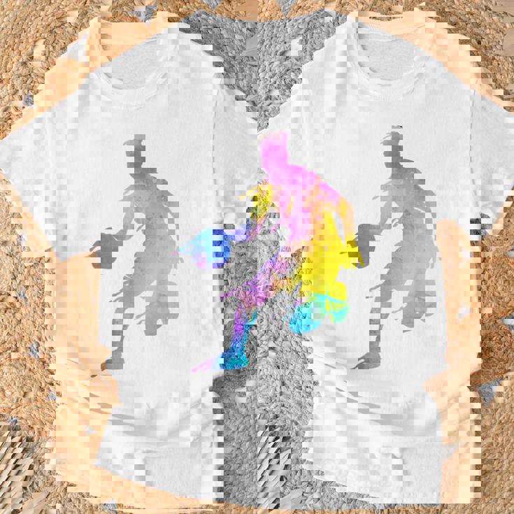 バスケットボール カラフル スプラッター ティーン ガールズ バスケットボール コーチ Tシャツ 高齢者への贈り物