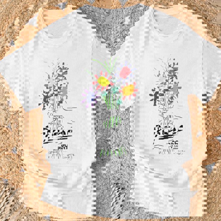 パブロ・ピカソ 平和の花 作品 描画 Papl2192 Tシャツ 高齢者への贈り物