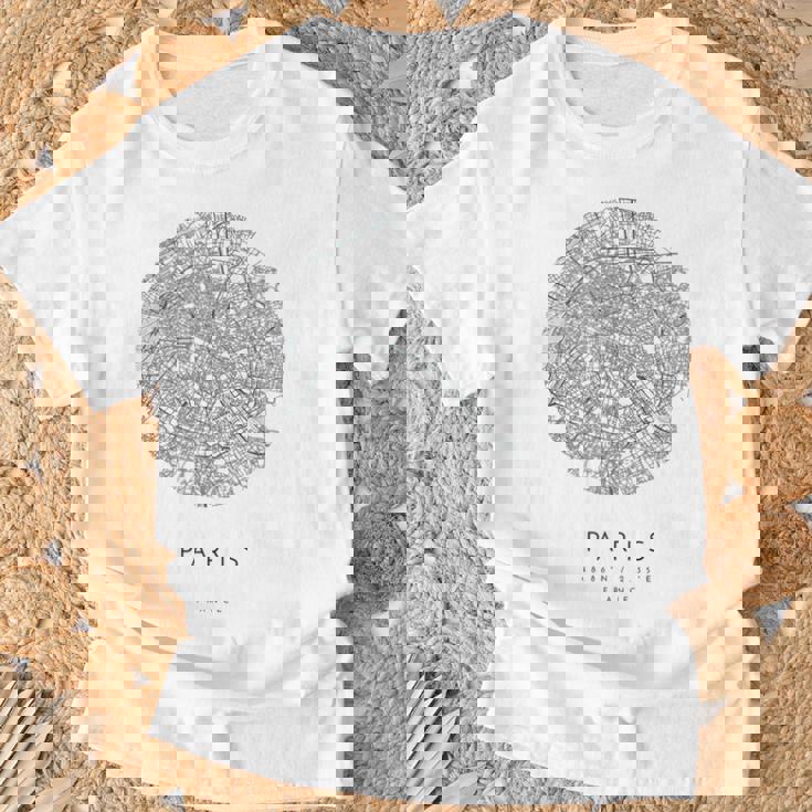 パリ フランス コーディネート 地図 故郷 Tシャツ 高齢者への贈り物