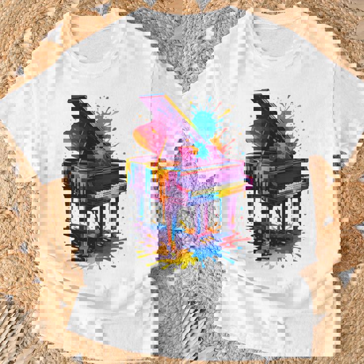 ピアノ ティー 楽器 ピアノ 長袖tシャツ Tシャツ 高齢者への贈り物